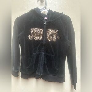 Juicy Couture Black Kids Hoodie girls 4t velour